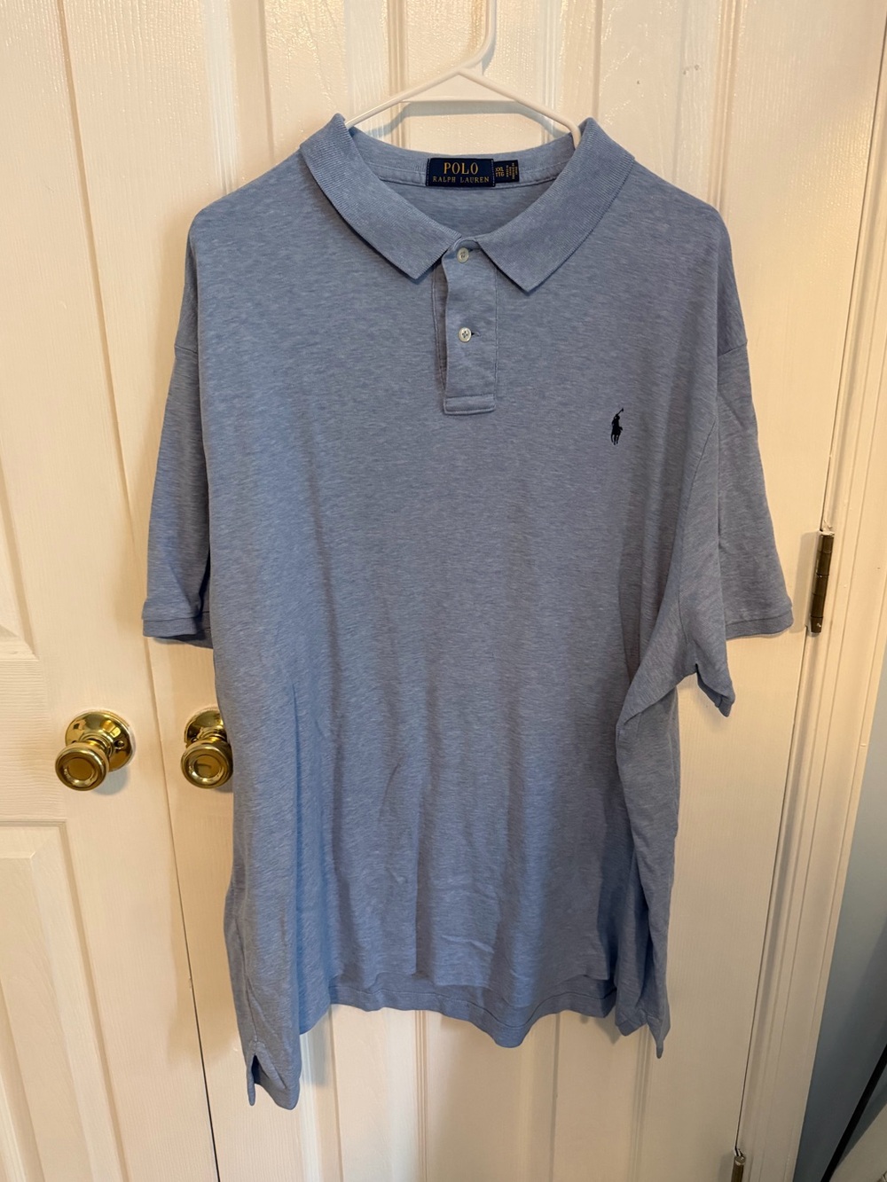Polo Ralph Lauren Men's XXL Light Blue Cotton Short Sleeve Polo Shirt